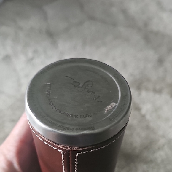 Starbucks Brown Leather and Silver Thermos - Picture 3 of 5